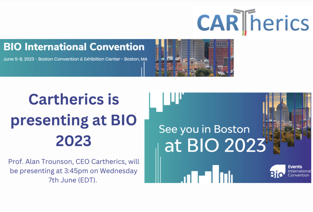 Cartherics to present at the 2023 BIO International Convention