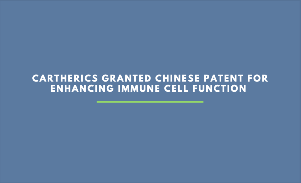 Cartherics Granted Chinese Patent for Enhancing Immune Cell Function