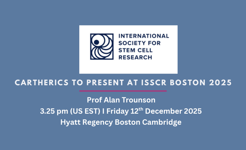 Cartherics to present at the ISSCR 2025 Boston International Symposium